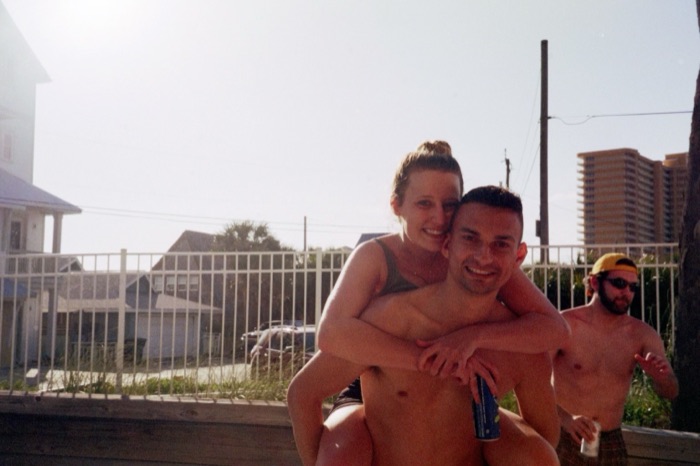 Michal and Austin on a rooftop